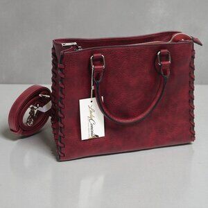 Lady Conceal Burgundy Ann Satchel Concealed Carry Leather Crossbody